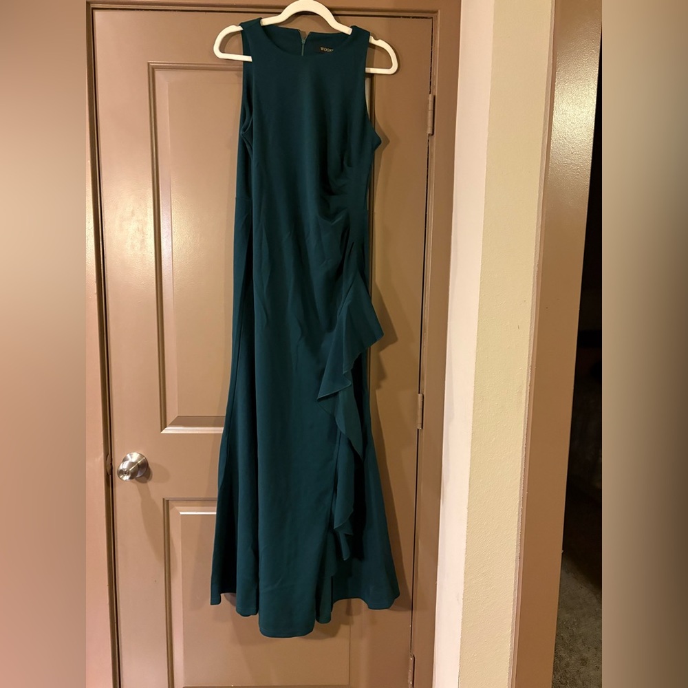 WOOSEA Women Scoop Neck Sleeveless Split Bodycon Mermaid Evening Cocktail Dress - Picture 4 of 5